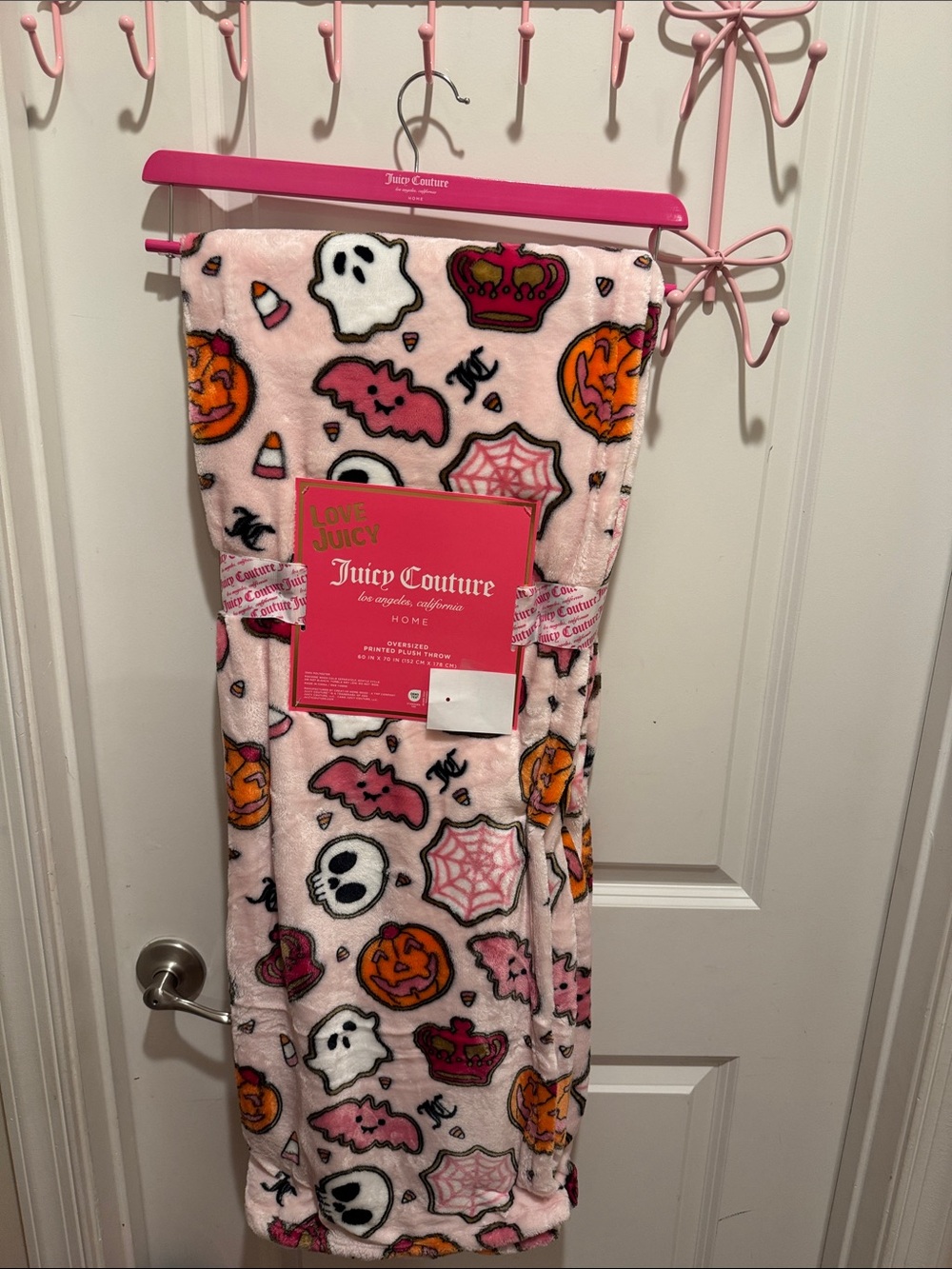Juicy Couture Pink Halloween Throw Blanket